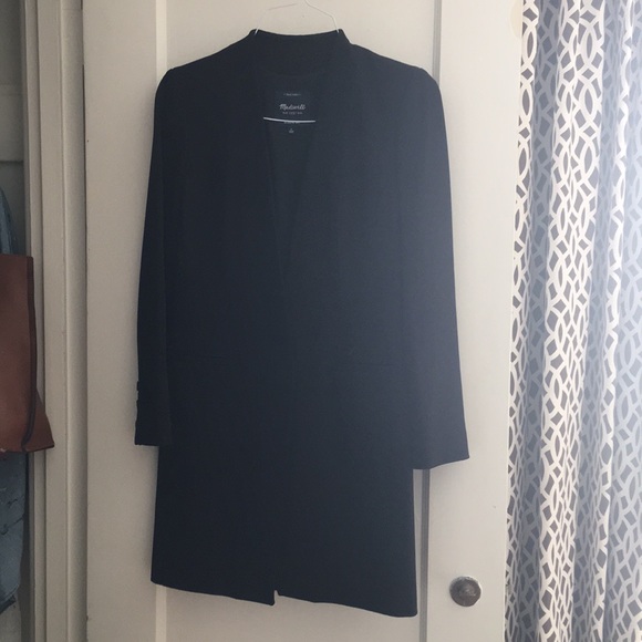Madewell Jackets & Blazers - Madewell black long blazer jacket 100% polyester.